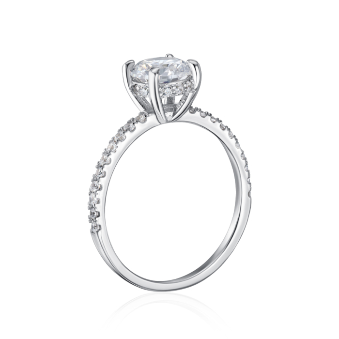 Срібна каблучка з фіанітами. Артикул SZDR00966-R/12/1