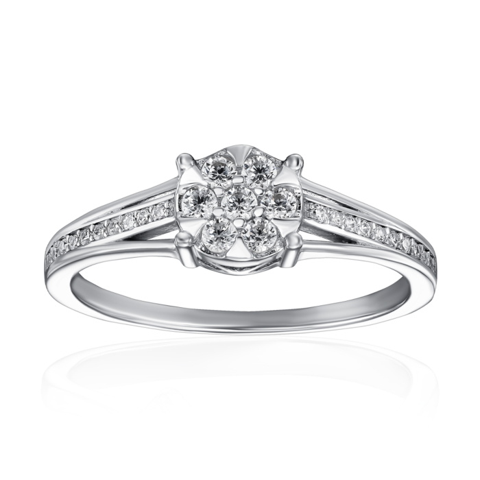 Серебряное кольцо с фианитами. Артикул SZDR00983-R/12/1