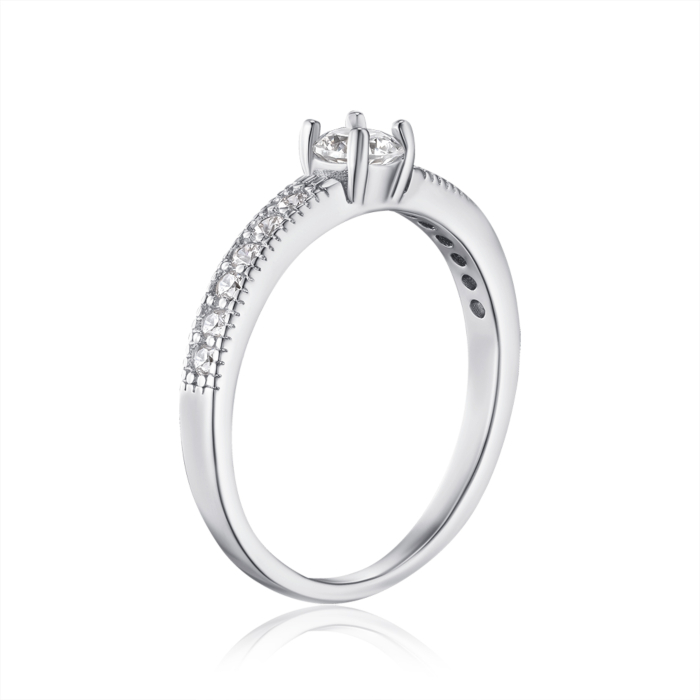 Срібна каблучка з фіанітами. Артикул SZDR01019-R/12/1