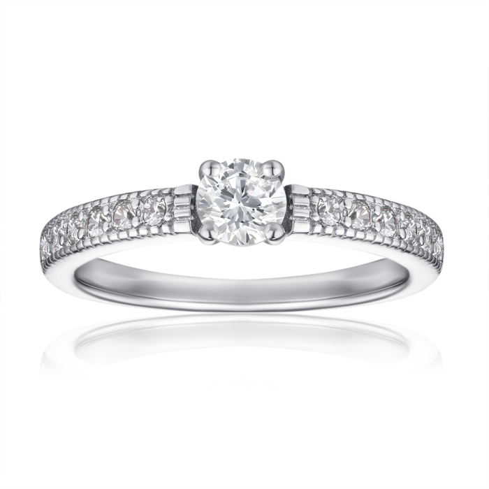 Срібна каблучка з фіанітами. Артикул SZDR01019-R/12/1