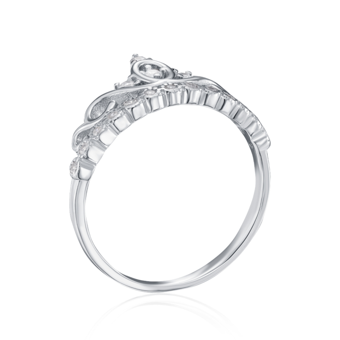 Срібна каблучка Корона з фіанітами. Артикул SZDR01098-R/12/1