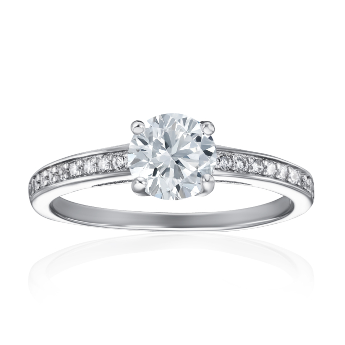 Срібна каблучка з фіанітами. Артикул SZDR01121-R/12/1