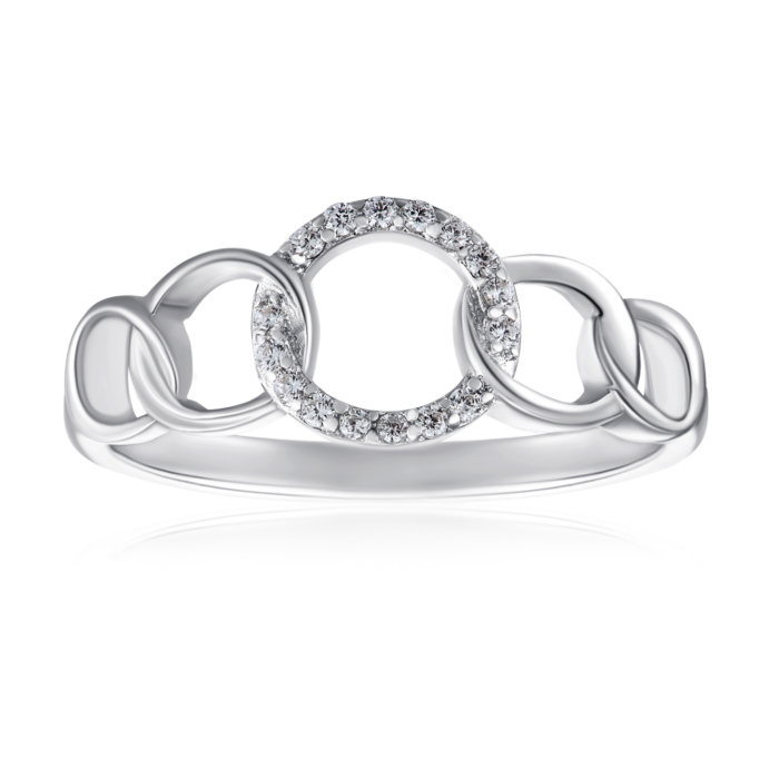 Серебряное кольцо с фианитами. Артикул SZDR02125-R/12/1