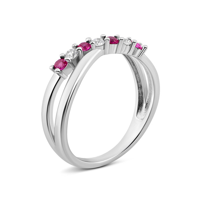 Срібна каблучка з фіанітами. Артикул UG5SZDR03084