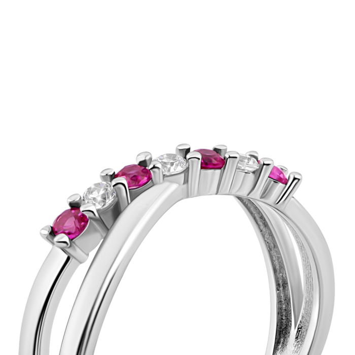 Срібна каблучка з фіанітами. Артикул UG5SZDR03084