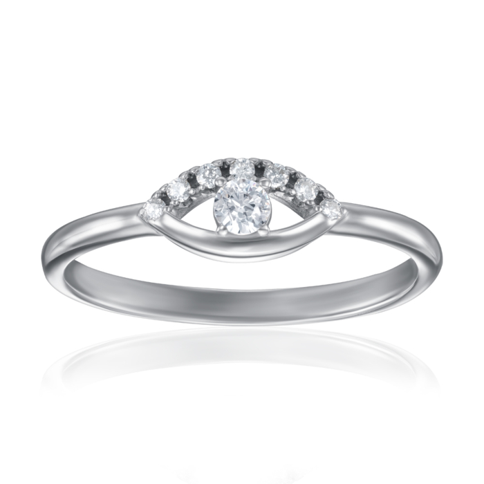 Срібна каблучка з фіанітами. Артикул SZDR04721-R/12/1