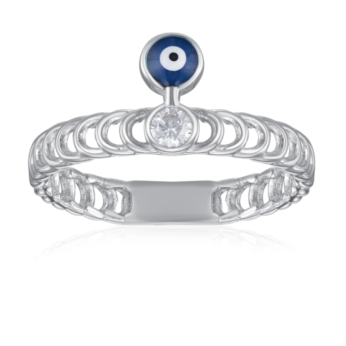 Серебряное кольцо с фианитом и эмалью. Артикул SZDR04736-R/12/4925