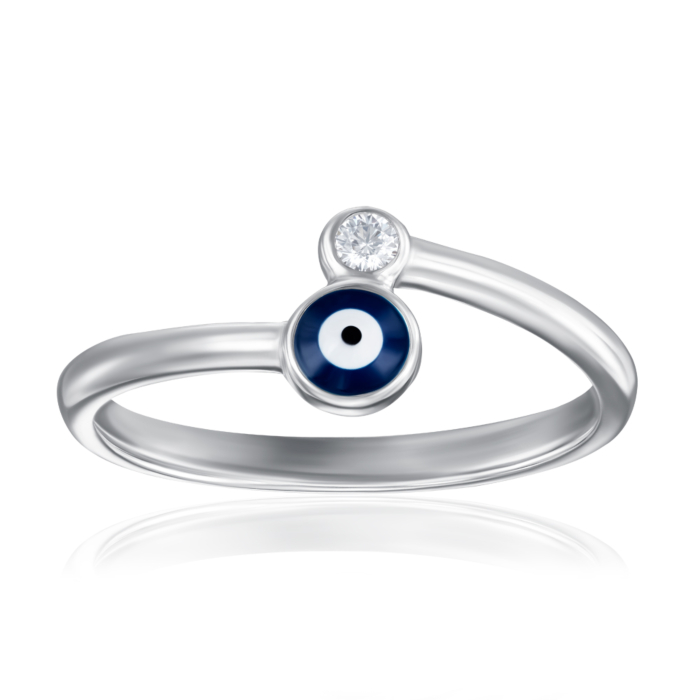 Серебряное кольцо с эмалью и фианитом. Артикул SZDR04738-R/12/4925