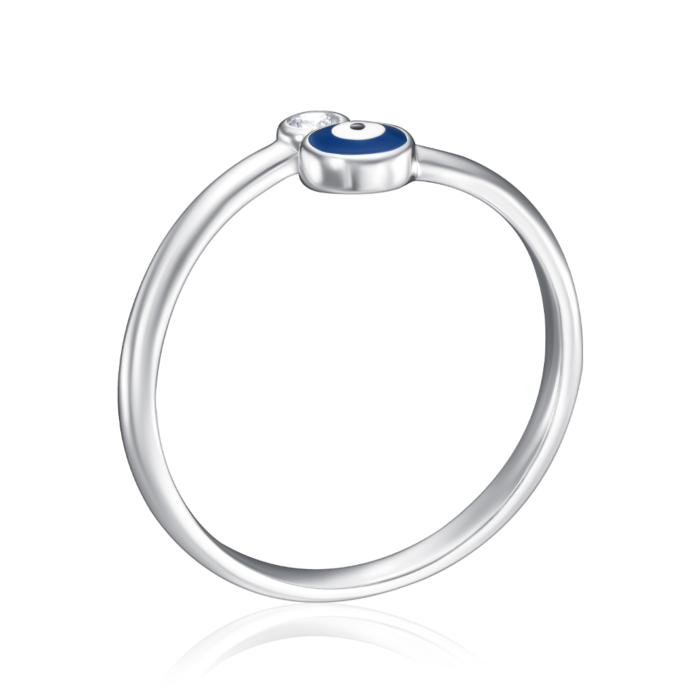 Серебряное кольцо с эмалью и фианитом. Артикул SZDR04738-R/12/4925