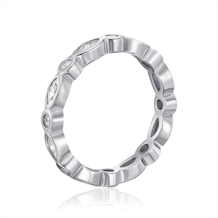 Срібна каблучка з фіанітами. Артикул SZDR05710-R/12/1