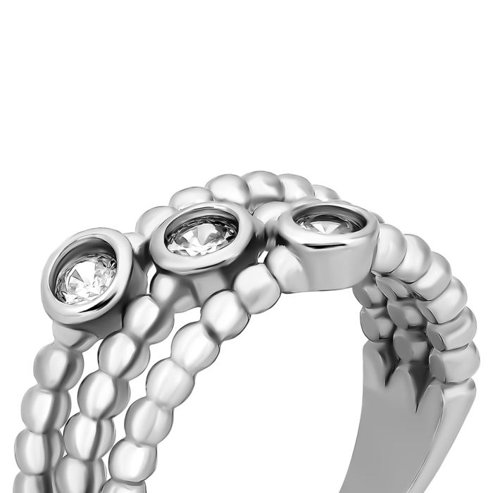 Срібна каблучка з фіанітами. Артикул UG5SZDR05827