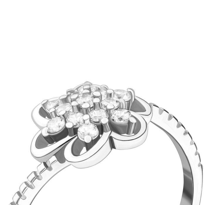 Срібна каблучка з фіанітами. Артикул UG5SZDR05856