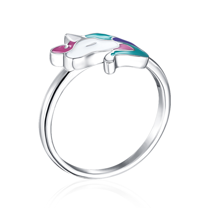 Срібна каблучка з емаллю. Артикул SZDR07758-R/12/4766