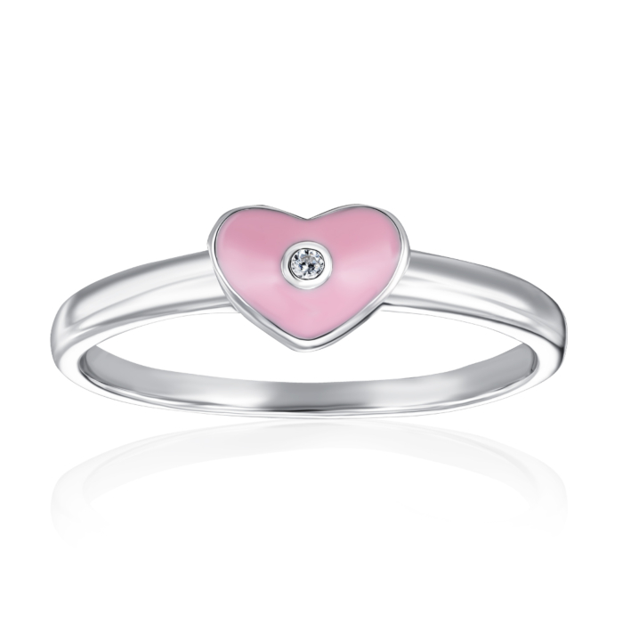 Серебряное кольцо с эмалью и фианитом. Артикул SZDR07784-R/12/563