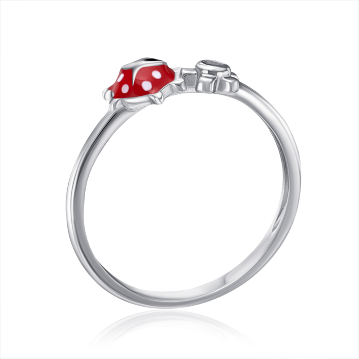 Серебряное кольцо с эмалью и фианитом. Артикул SZDR07822-R/12/2408