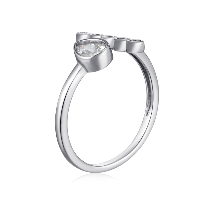 Срібна каблучка з фіанітами. Артикул SZDR09718-R/12/1