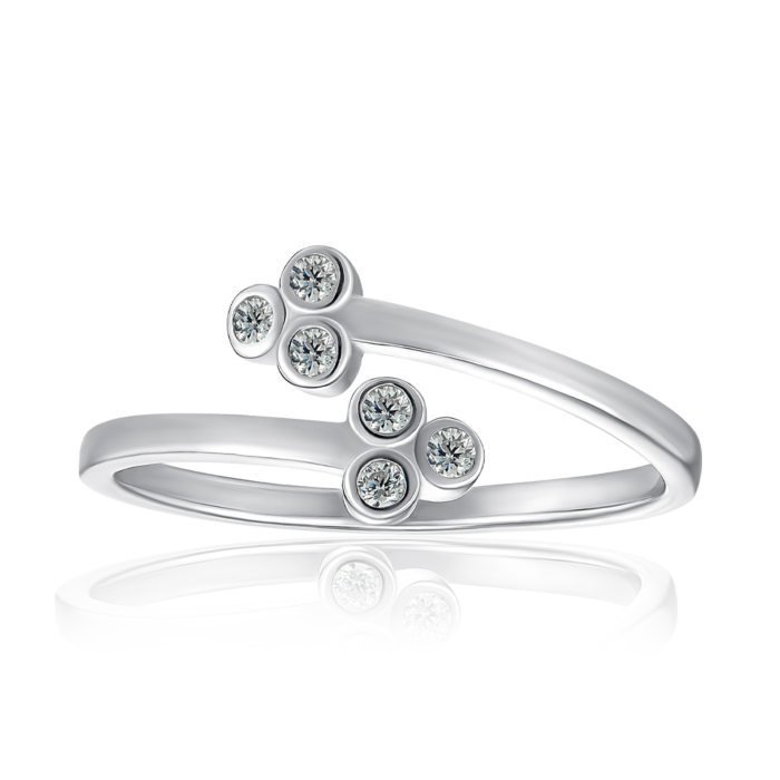 Срібна каблучка з фіанітами. Артикул SZDR09726-R/12/1