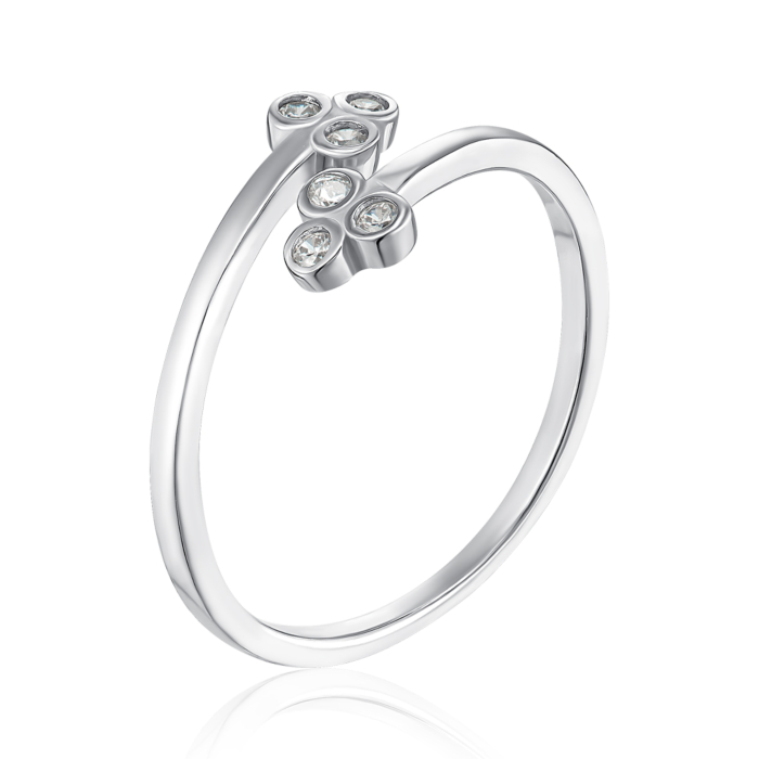 Срібна каблучка з фіанітами. Артикул SZDR09726-R/12/1