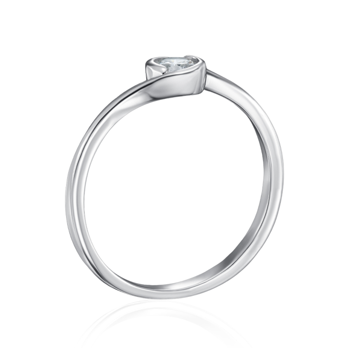 Срібна каблучка з фіанітом. Артикул SZDR09727-R/12/1