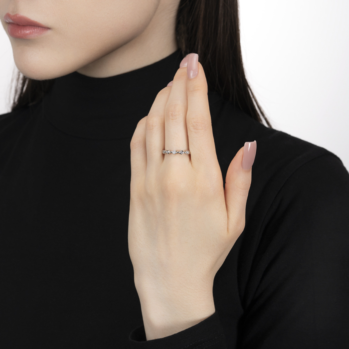 Срібна каблучка з фіанітами. Артикул SZDR09754-R/12/1