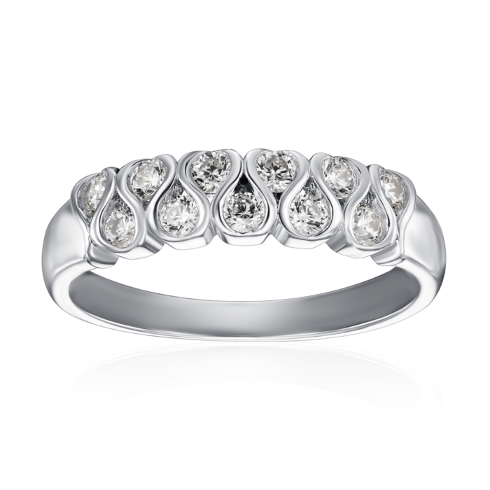 Серебряное кольцо с фианитами. Артикул SZDR09755-R/12/1