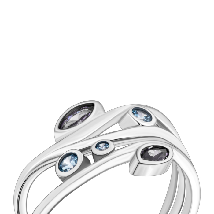 Серебряное кольцо с фианитами. Артикул UG5SZDR09758