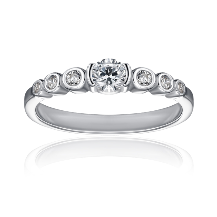 Срібна каблучка з фіанітами. Артикул SZDR09762-R/12/1