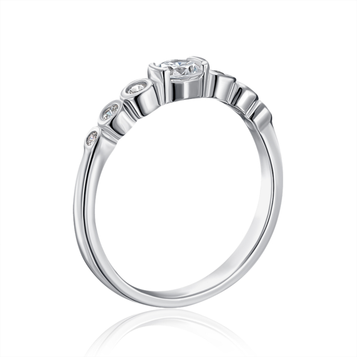 Срібна каблучка з фіанітами. Артикул SZDR09762-R/12/1