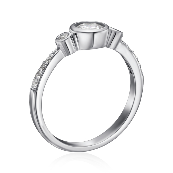 Срібна каблучка з фіанітами. Артикул SZDR09771-R/12/1