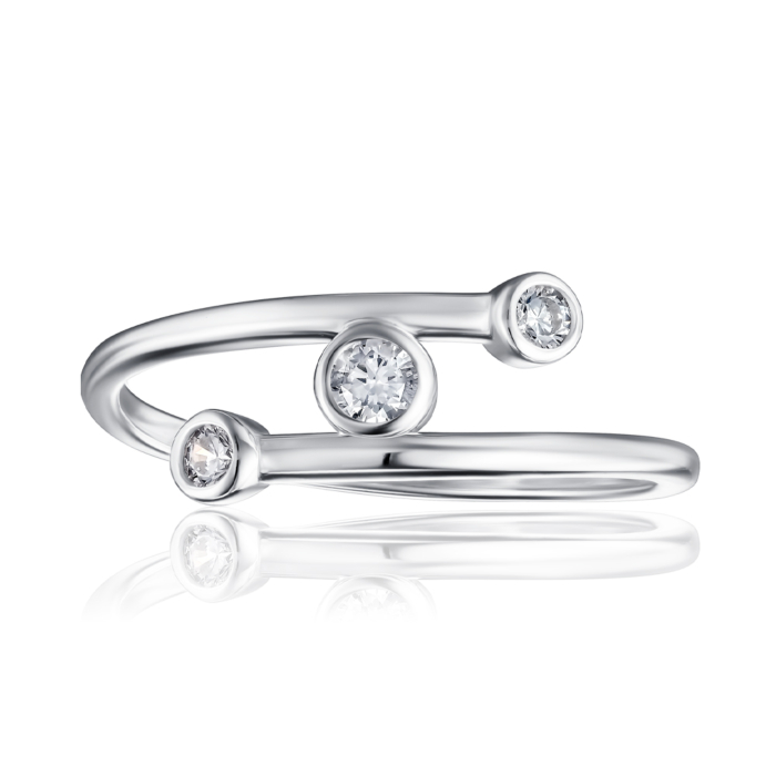 Срібна каблучка з фіанітами SZDR09810-R/12/1