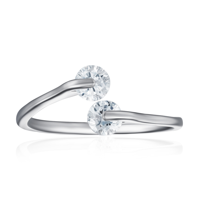 Серебряное кольцо с фианитами. Артикул SZDR10297-R/12/1