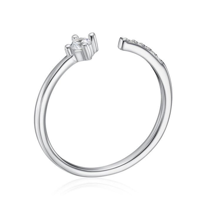 Срібна каблучка з фіанітами. Артикул SZDR10307-R/12/1