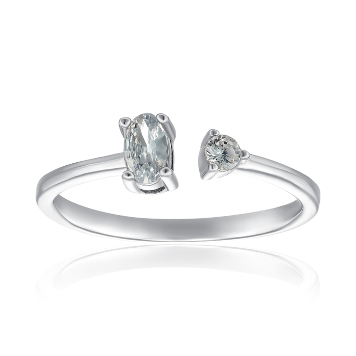 Срібна каблучка з фіанітами. Артикул SZDR10309-R/12/1