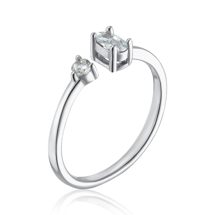 Срібна каблучка з фіанітами. Артикул SZDR10309-R/12/1