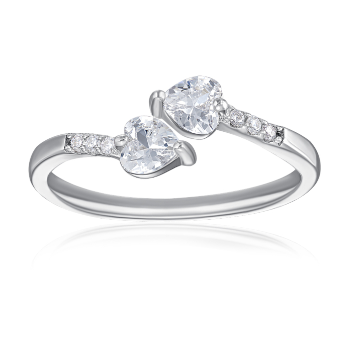 Срібна каблучка з фіанітами. Артикул SZDR10318-R/12/1