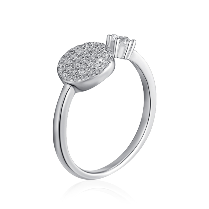 Срібна каблучка з фіанітами. Артикул SZDR10321-R/12/1