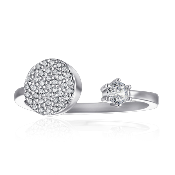 Срібна каблучка з фіанітами. Артикул SZDR10321-R/12/1