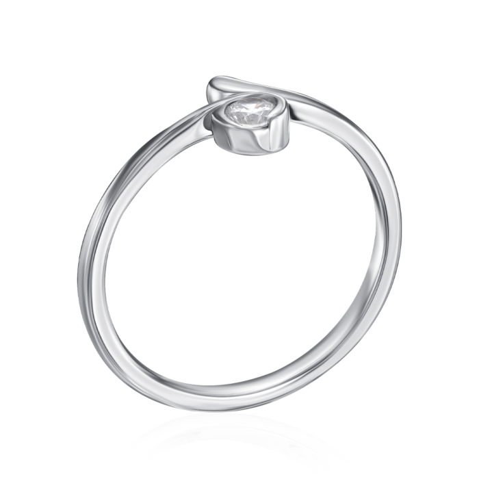 Серебряное кольцо с фианитом. Артикул SZDR10326-R/12/1
