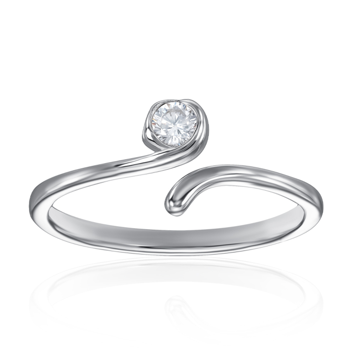 Серебряное кольцо с фианитом. Артикул SZDR10326-R/12/1