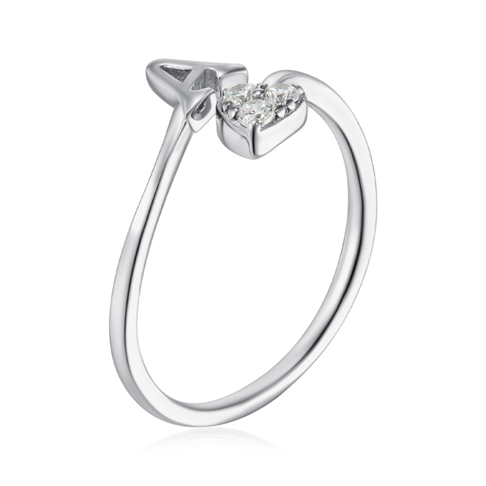 Срібна каблучка з фіанітами. Артикул SZDR10329-R/12/1