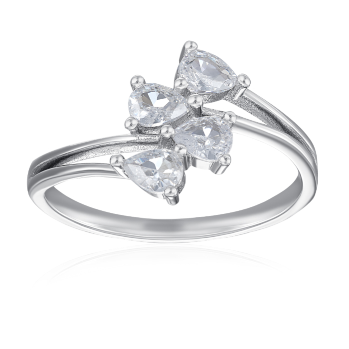 Срібна каблучка з фіанітами. Артикул SZDR10336-R/12/1