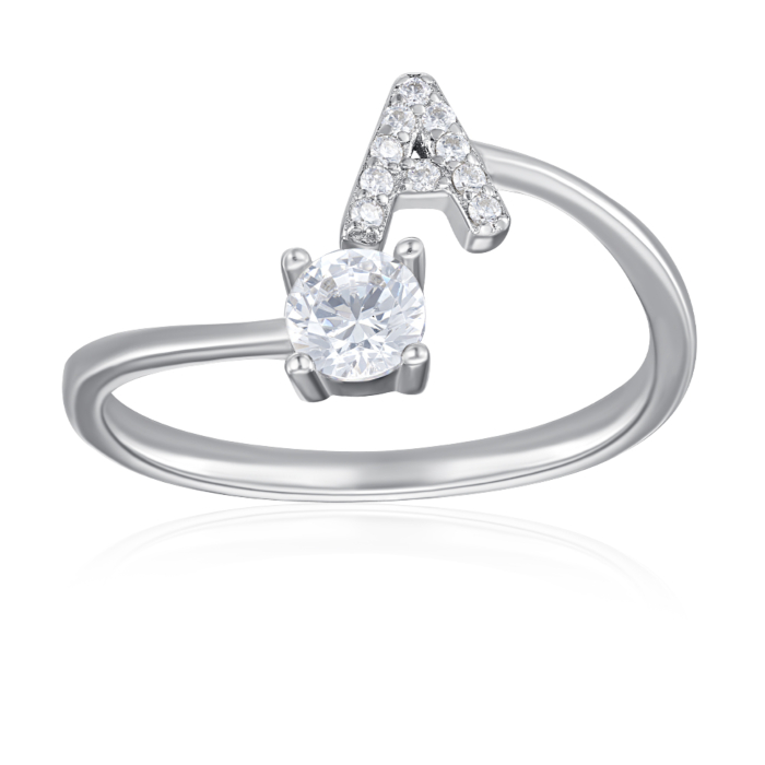 Срібна каблучка з фіанітами. Артикул SZDR10338-R/12/1