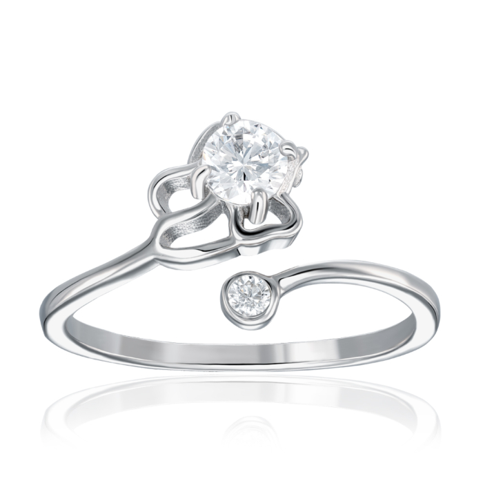 Срібна каблучка з фіанітами. Артикул SZDR10340-R/12/1