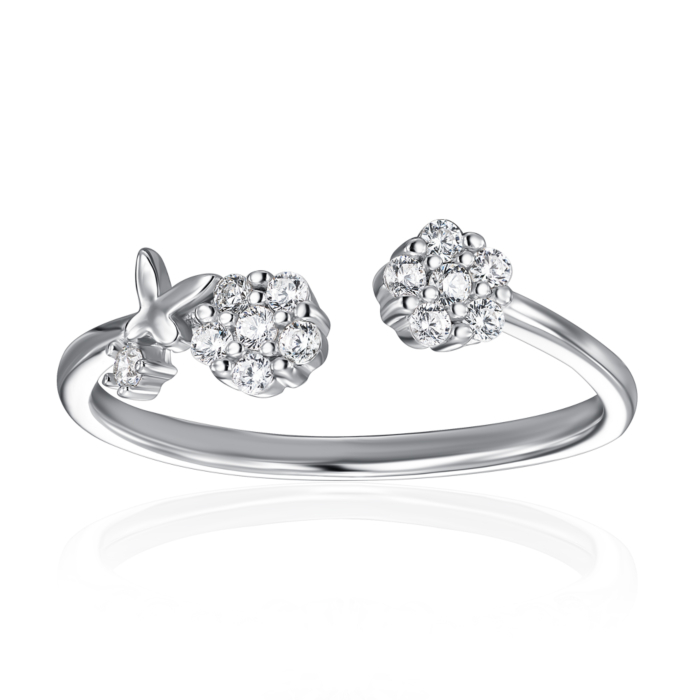 Серебряное кольцо с фианитами. Артикул SZDR10345-R/12/1