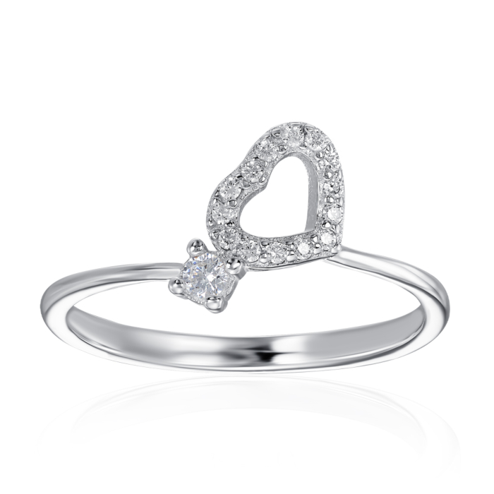 Серебряное кольцо с фианитами. Артикул SZDR10350-R/12/1