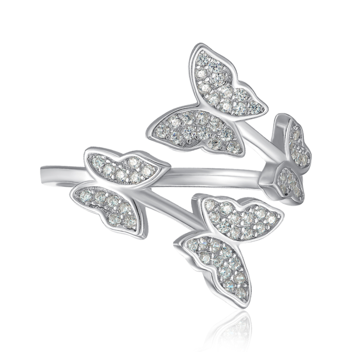 Серебряное кольцо с фианитами. Артикул SZDR10354-R/12/1