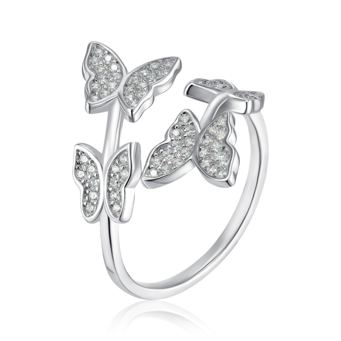 Серебряное кольцо с фианитами. Артикул SZDR10354-R/12/1