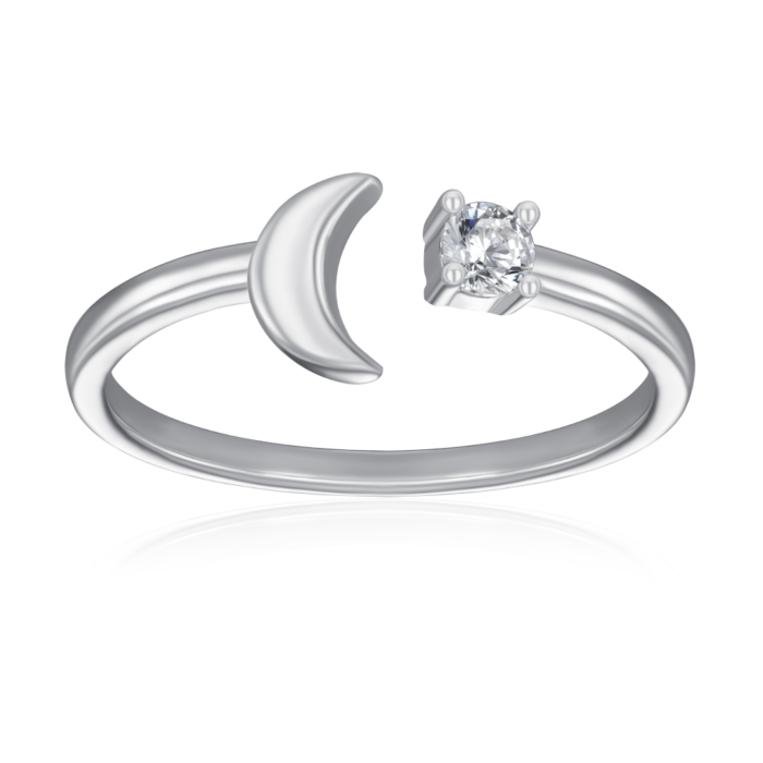 Срібна каблучка з фіанітом. Артикул SZDR10355-R/12/1