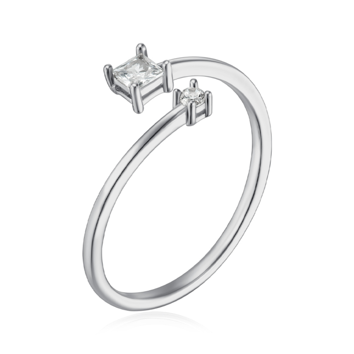 Срібна каблучка з фіанітами. Артикул SZDR10356-R/12/1