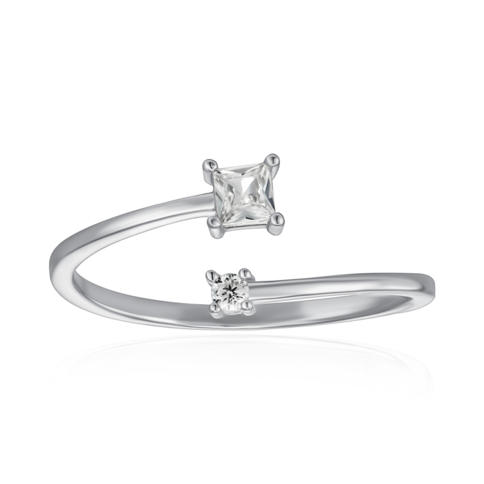 Срібна каблучка з фіанітами. Артикул SZDR10356-R/12/1